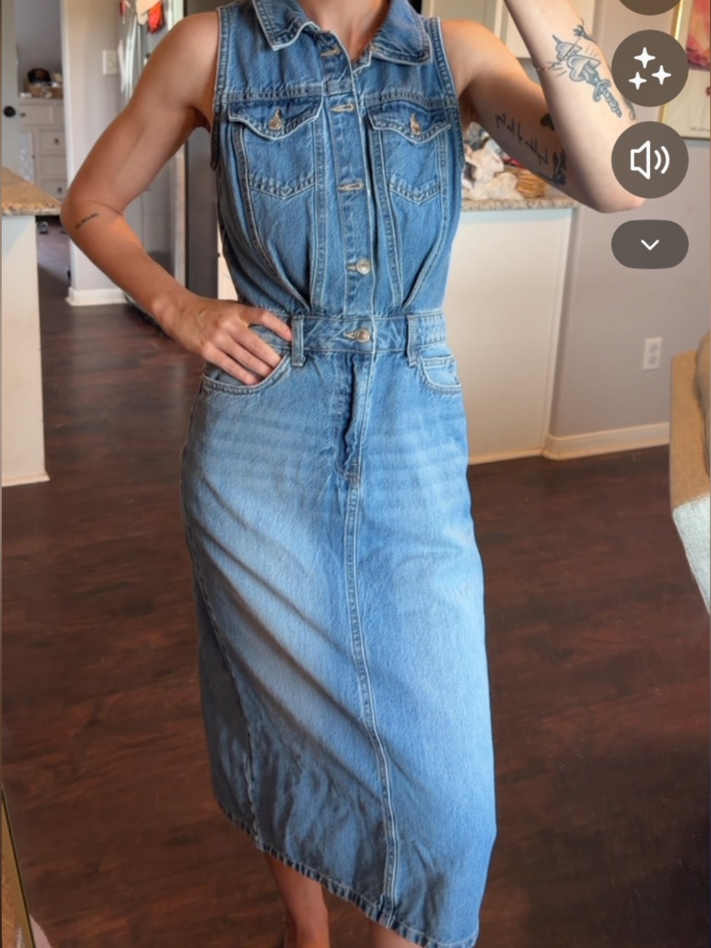 Bershka denim midi dress